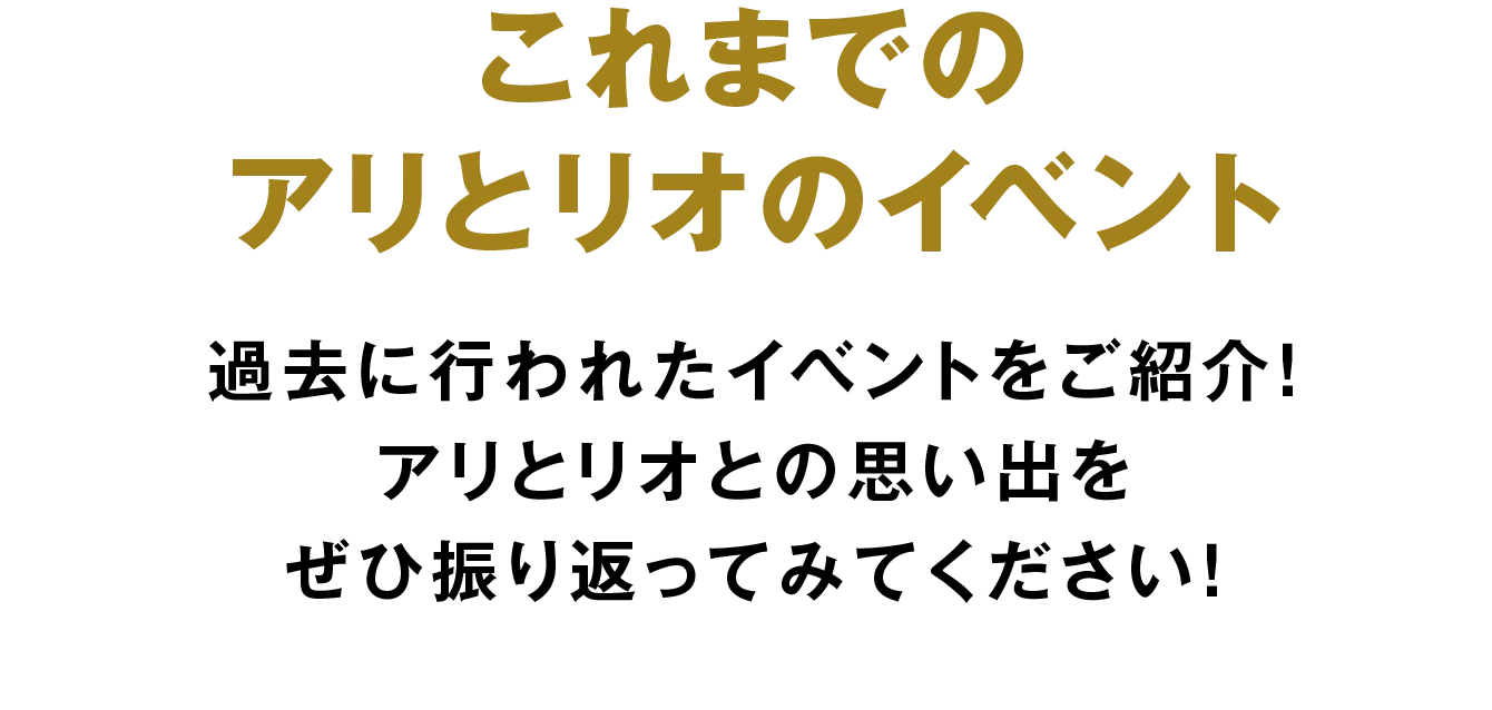 これまでのアリとリオのイベント